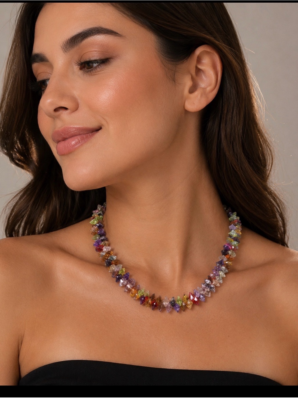 Roxanne Assoulin The Cubic Cluster Necklace In Multicolor New. Authentic.
